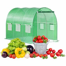 Garden Foil Tunnel Greenhouse 3x2x2 m 6 m² Metal Frame UV Foil