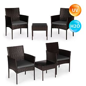 Garden Furniture Set from Technorattan 2 Chairs Table Dark Brown MultiGarden