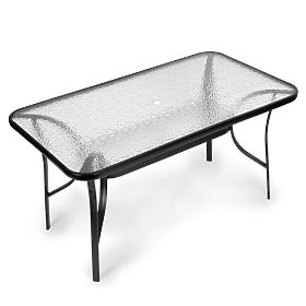 Garden Glass Table Wave 140x80cm Terrace Balcony, MultiGarden