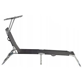 Garden Lounger with Adjustable Canopy Black, MultiGarden