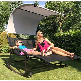 Garden Lounger with Canopy Swing, MultiGarden
