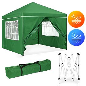 Garden Pavilion Tent 3x3 m Automatic Folding + 4 Side Walls MultiGarden