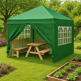 Garden Pavilion Tent 3x3 m Automatic Folding + 4 Side Walls MultiGarden