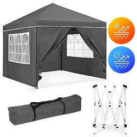 Garden Pavilion Tent 3x3 m Automatic Pop-up + 4 Side Walls MultiGarden