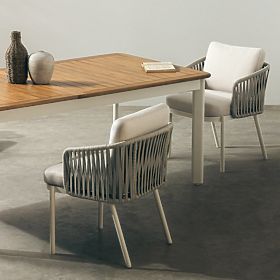 Garden Set Porticato, Extendable Table 211-300 cm + 6 Chairs, Acacia Wood FSC, Teak Look