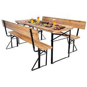 Garden Set Steel-Wood PORTER 170 cm Table + 2 Benches