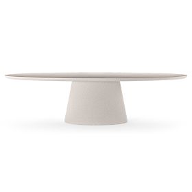 Garden Table Vibonis 280 cm, Oval, Cement, Light Beige