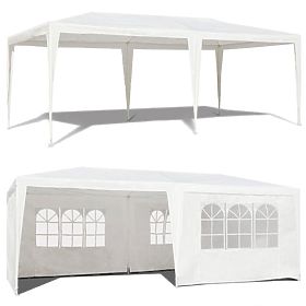 Garden Tent Pavilion 3x6 m 6 Walls White MultiGarden