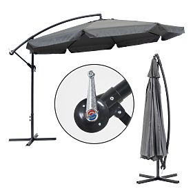 Garden umbrella large on boom folding 3.5m gray, MultiGarden