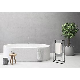 Gesi Black Towel Stand with 2 Arms