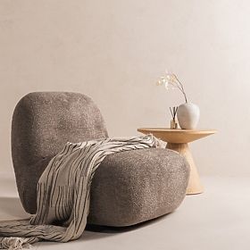 Giorgia Relaxation Chair with Swivel Base, Brown-Grey, lectus
