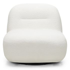 Giorgia Relaxation Chair with Swivel Base, Cream, Boucle, lectus