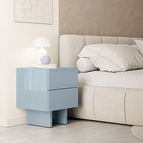 Glim Nightstand, Smoky Blue, Glossy