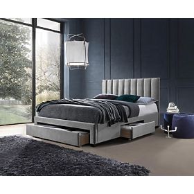 GRACE bed with drawers in grey velvet (3p=1pc), Halmar