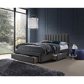 GRACE bed with drawers in grey velvet (3p=1pc), Halmar