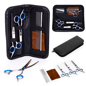 Grooming Set for Trimming Dogs and Cats Scissors Comb Case