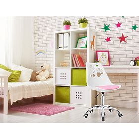 Grover Swivel Chair White-Pink