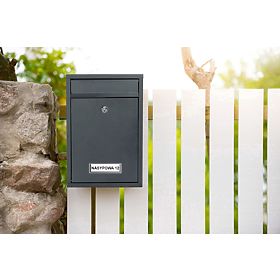 Gustav Anthracite Mailbox for Letters