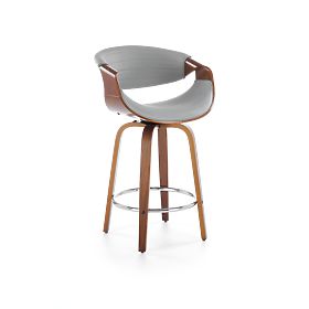 H123 Bar Stool Grey/Walnut (1p=1pc)