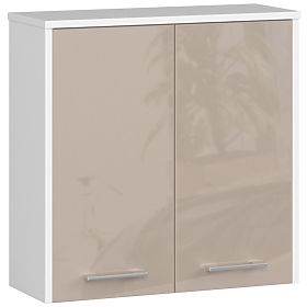 Hanging Cabinet W 60 cm FIN 2D - White-Cappuccino Gloss