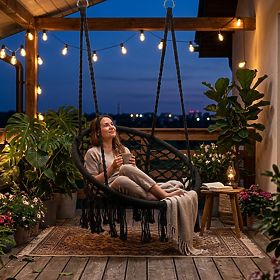 Hanging Chair Boho Garden Swing Black MultiGarden, MultiGarden
