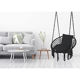 Hanging Chair Stork Nest TOGO with Black Cushions, Comfortbe