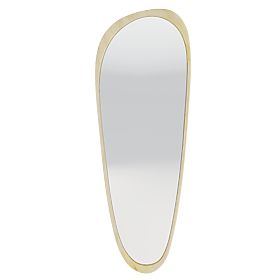 Hanging Mirror in Wooden Frame Sogno 60x165 cm, Irregular Shape, Natural
