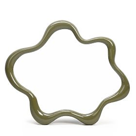 Hanging Mirror Izzi, Irregular, Light Green, Glossy