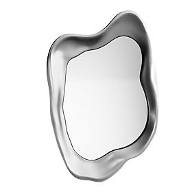 Hanging Mirror Leonardo, 60x90 cm, Irregular Shape, Silver