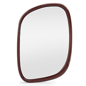 Hanging Mirror Siri, Irregular Shape, Burgundy-Brown, Glossy