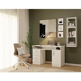 Hanging Shelf COBI 1X3 - Modern Wall Shelf 3 Compartments Matte White, COBI