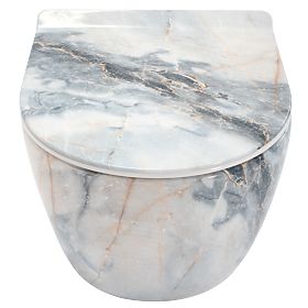 Hanging Toilet Bowl Carlos Slim Rimless Granite Shiny N