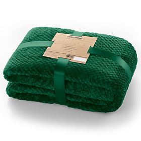 HENRY Throw Bottle Green Color Embossed Jacquard Modern Style 220x240