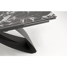 HILARIO extendable table, top - black marble, legs - black (3p=1pc), Halmar