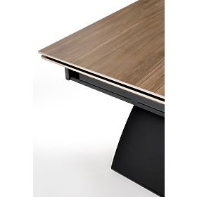 HILARIO extendable table, top - walnut, legs - black (3p=1pc), Halmar
