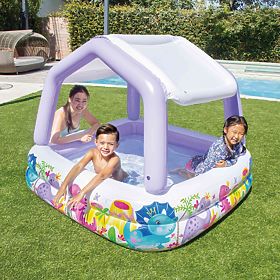 Inflatable Children's Pool with Canopy Purple INTEX 57470-DINO, INTEX