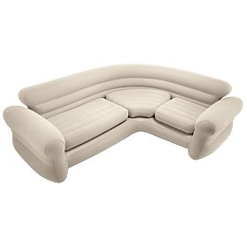 Inflatable Corner Sofa Four-Seater 257x203x76 cm Beige INTEX 68575, INTEX