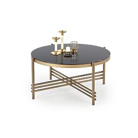 ISMENA coffee table frame - gold, top - black (1p=1pc), Halmar