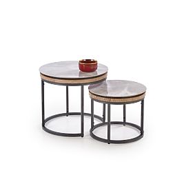 ITAKA Set of 2 Benches, Ash Marble / Graphite (1p=1pc), Halmar