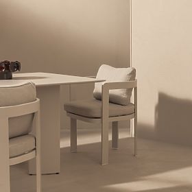 Japori Garden Chair Aluminum, Light Beige, Rounded