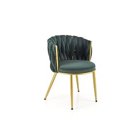 K517 Chair Dark Green / Gold (1p=2pcs), Halmar