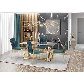 KONAMI table, top - black marble, legs - gold (2p=1pc), Halmar