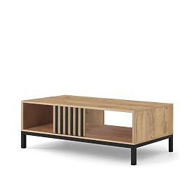 LAMINO LAW-1 Coffee Table Oak Craft/Black, Legs: Black