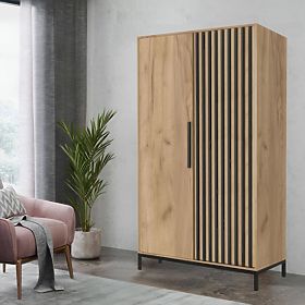 LAMINO S-1 Wardrobe Craft Oak/Black, Legs: Black