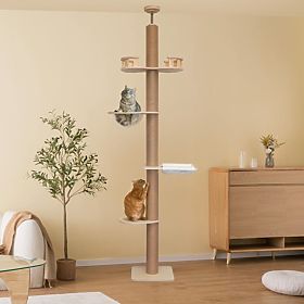 Large Cat Scratching Post Beige 255-265cm P70503, Tutumi