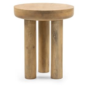Limali Side Table 50 cm, Round, Mango Wood, Rounded Shapes, lectus