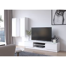 Living Wall CLP - Furniture Set Display Cabinet + White TV Cabinet