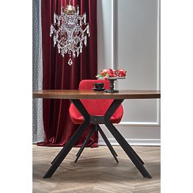 LOCARNO Table, Top - Walnut, Leg - Black (2p=1pc), Halmar