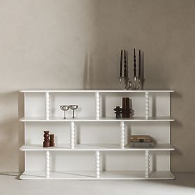 Low Shelf Perla, White, Ball Supports