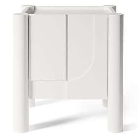 Lunaria Nightstand with Carved Front, White, lectus